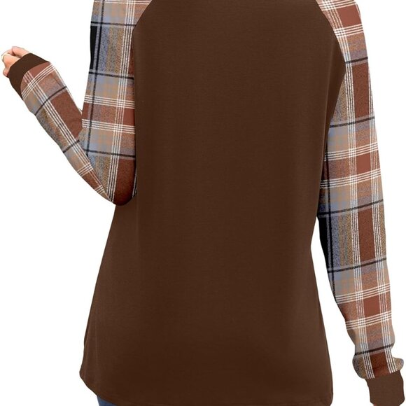 Cozy Raglan Long Sleeve Shirt for Women - Fashionable Fall Basic Tee, XX-Large - Picture 5 of 5